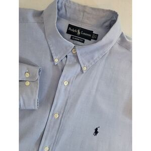 Ralph Lauren Classic Fit Blue L/S Button Shirt Men's 17.5 (XL)‎ 34/35